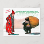 美しいヴィンテージサンタの毛皮の非常に古い芸術（コピー） ポストカード (正面)