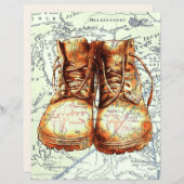 美しいヴィンテージシューズのマップスクラップブック作り (正面/裏面)