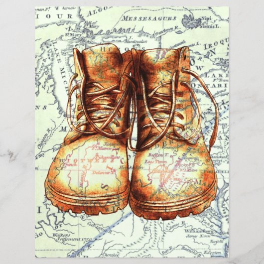 美しいヴィンテージシューズのマップスクラップブック作り (正面)