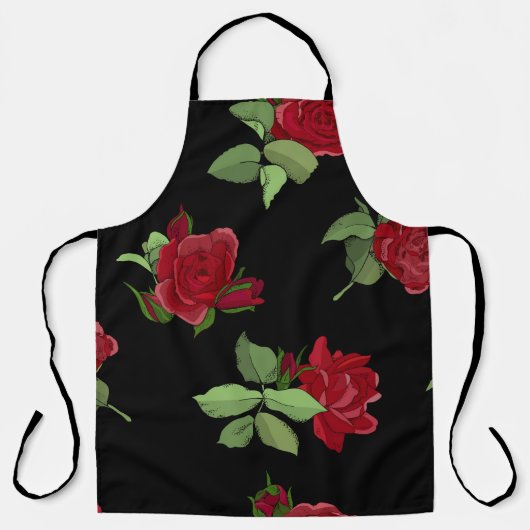 美しいヴィンテージシームレスなフローラルパターンとros エプロン (正面)