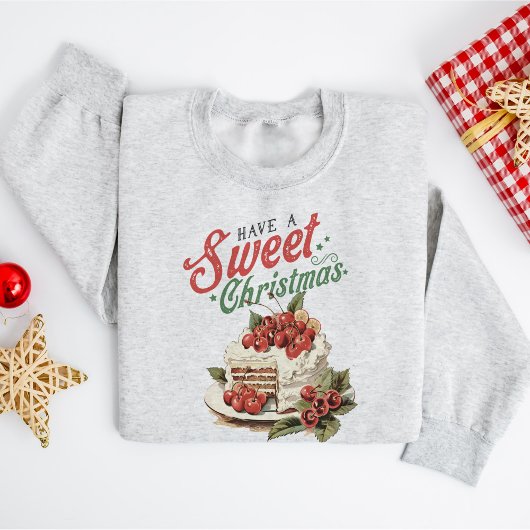美しいヴィンテージスイートケーキクリスマス スウェットシャツ