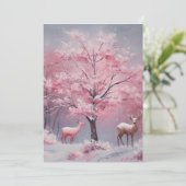 美しいヴィンテージスタイルのピンクのクリスマスカード シーズンカード (スタンド正面)