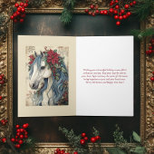 美しいヴィンテージスタイルホースクリスマス シーズンカード