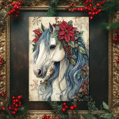 美しいヴィンテージスタイルホースクリスマス シーズンカード
