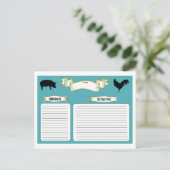 美しいヴィンテージスタイルレシピカード ポストカード (スタンド正面)