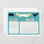 美しいヴィンテージスタイルレシピカード ポストカード (正面/裏面)