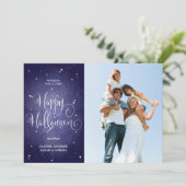 美しいヴィンテージスターズブルーハロウィンフォトカード カード (スタンド正面)