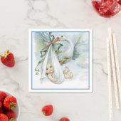 美しいヴィンテージストーク男の赤ちゃんシャワー スタンダードカクテルナプキン (インサイチュ)