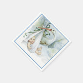 美しいヴィンテージストーク男の赤ちゃんシャワー スタンダードカクテルナプキン (角)