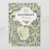 美しいヴィンテージタイポグラフィ誕生日招待状 招待状 (正面/裏面)