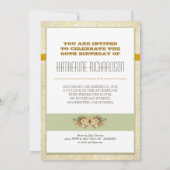 美しいヴィンテージタイポグラフィ誕生日招待状 招待状 (裏面)