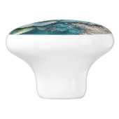 美しいヴィンテージターコイズバラ セラミックノブ (側面)