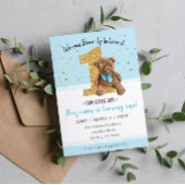 美しいヴィンテージテディベア1st誕生日 招待状