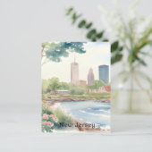美しいヴィンテージニュージャージーウォーターカラーアート ポストカード (スタンド正面)