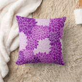 美しいヴィンテージバイオレットダリアスパターン枕 クッション (ブランケット)