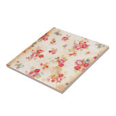 美しいヴィンテージバラその他の花 タイル (側面)