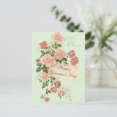 美しいヴィンテージバラハッピーバレンタインデー ポストカード (スタンド正面)