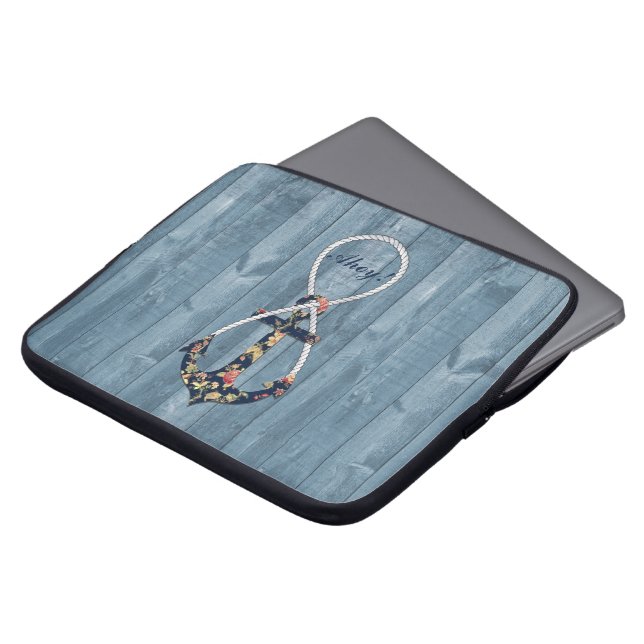 美しいヴィンテージバラフローラいかり無限 ラップトップスリーブ (正面上部)