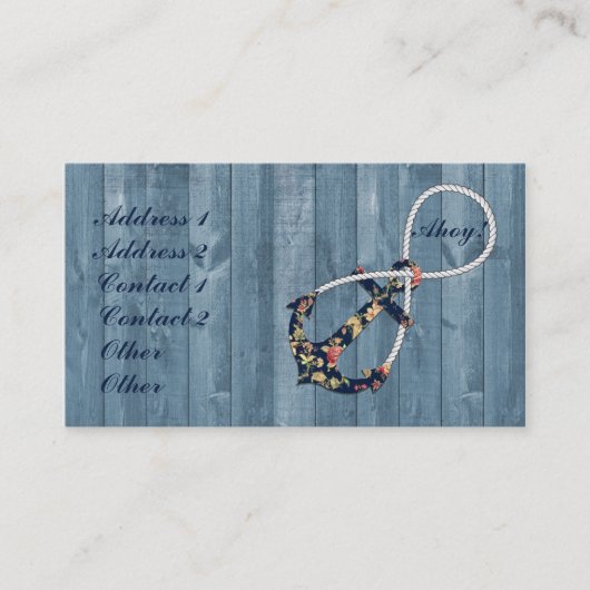 美しいヴィンテージバラフローラいかり無限 名刺 (正面)