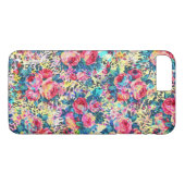 美しいヴィンテージバラフローラ水色ヒョウ Case-Mate iPhoneケース (裏面(横))