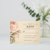 美しいヴィンテージバラ結婚式rsvpポストカード インビテーションポストカード (スタンド正面)