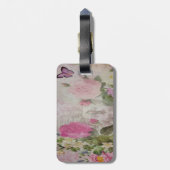 美しいヴィンテージバラ蝶(紋章の)フラ・ダ・リ ラゲッジタグ (裏面縦)