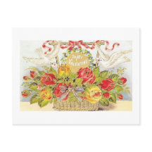 美しいヴィンテージバレンタインデー&バラバスケット