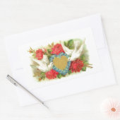 美しいヴィンテージバレンタインデー&バラ 長方形シール (封筒)