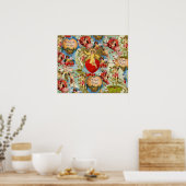 美しいヴィンテージバレンタインラブケルビコラージュ ポスター (キッチン)