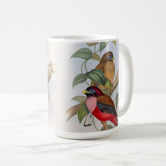 美しいヴィンテージバードイラストレーションマグ コーヒーマグカップ (正面右)