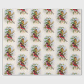 美しいヴィンテージバードイラストレーション カラフル ラッピングペーパー (フラット)