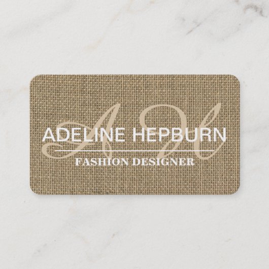 美しいヴィンテージバーラップアポイントメントモノグラム 予約カード (正面)