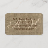 美しいヴィンテージバーラップカスタムモノグラム 名刺 (裏面)