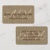 美しいヴィンテージバーラップカスタムモノグラム 名刺 (正面/裏面)