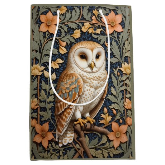 美しいヴィンテージバーンドルウィリアムインスパイアモリス ミディアムペーパーバッグ (正面)