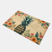 美しいヴィンテージパイナップルフランスの書道 ドアマット (アングル)