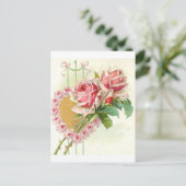 美しいヴィンテージビクトリアンバラバレンタイン シーズンポストカード (スタンド正面)