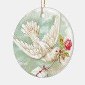 美しいヴィンテージビクトリアン鳩レター セラミックオーナメント (左)