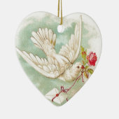 美しいヴィンテージビクトリアン鳩レター セラミックオーナメント (右)