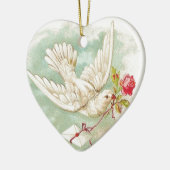 美しいヴィンテージビクトリアン鳩レター セラミックオーナメント (左)