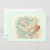 美しいヴィンテージビクトリアン鳩レター ポストカード (正面/裏面)