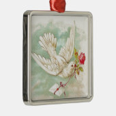 美しいヴィンテージビクトリアン鳩レター メタルオーナメント (右)