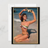 美しいヴィンテージビーチビキニ・バベ！ポストカード ポストカード (正面/裏面)