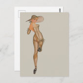 美しいヴィンテージピンアップガールポストカード ポストカード (正面/裏面)