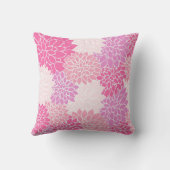 美しいヴィンテージピンクダリアスパターンピロー クッション (裏面)