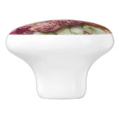 美しいヴィンテージピンクローズ セラミックノブ (側面)