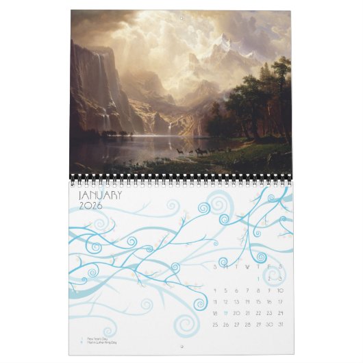 美しいヴィンテージファインアート油彩画2026壁 カレンダー (1月 2026)