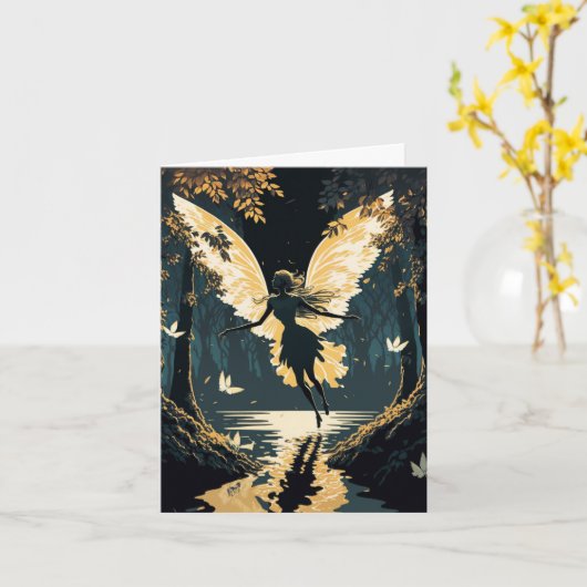 美しいヴィンテージフェアリー空白のインすべての行事 カード (黄色い花)