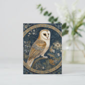 美しいヴィンテージフクロウ ポストカード (スタンド正面)