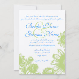 美しいヴィンテージフラワー結婚式招待状 招待状